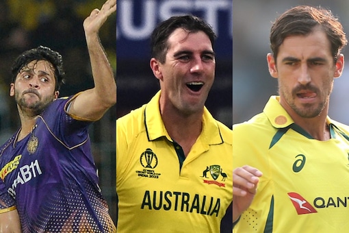 (From left) Shardul Thakur, Pat Cummins and Mitchell Starc. (Agencies)