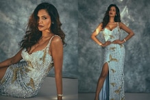 Esha Gupta Stuns In White Thigh-High Slit Sequined Embellished Gown; See Photos