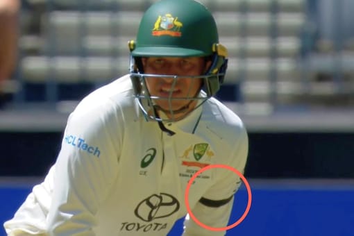 Usman Khawaja wore a black armband to show his support for the people of Palestine